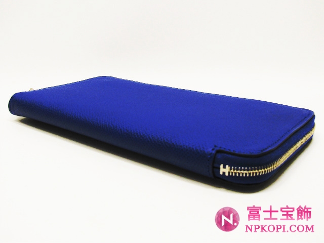 エルメスアザップシルクイン　ラウンド長財布エレクトリック（シルバー金具）HERMES328016